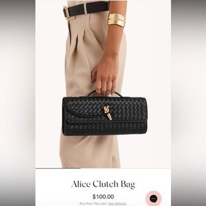 Black woven clutch